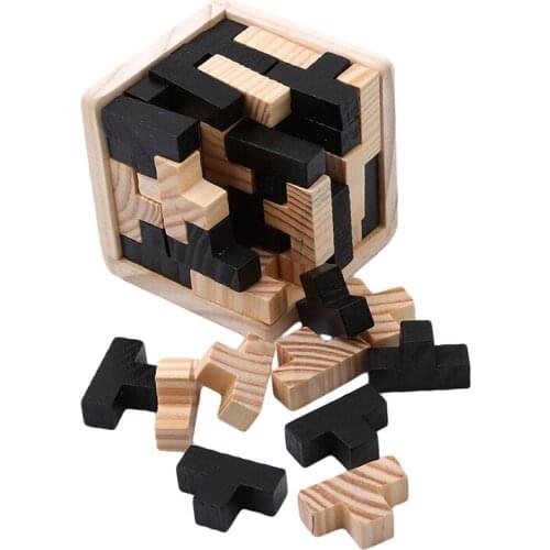 Educational Wood Puzzles For Adults Kids Brain Teaser 3D Russia Kong-Ming Luban Development Kids Toy Children Gift Baby Wood Toy