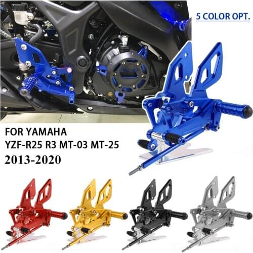 For Yamaha YZF R25 R3 MT-03 MT-25 2013-2020 2017 2018 2019 Adjustable Rearsets Rear set Foot Pegs Footrest MT 03 MT 25 MT03 MT25