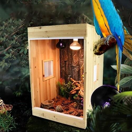 Reptile Tall Wood Box Vivarium Gecko Lizard Chameleon Snake Tarantula Petauru breviceps Parrot bird Mustela Rearing House