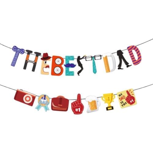 Happy Fathers Day Banner Best Dad Ever Banner Garland Fathers Day Party Decorations Fathers Day Family Photo Backdrop