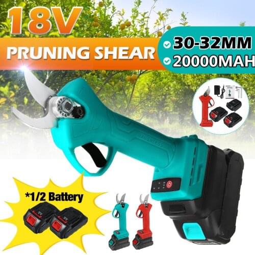 32mm Electric Cordless Pruner Pruning Shear with 10000mAh Lithium-ion Battery Efficient Fruit Tree Bonsai Pruning Cutter EU Plug