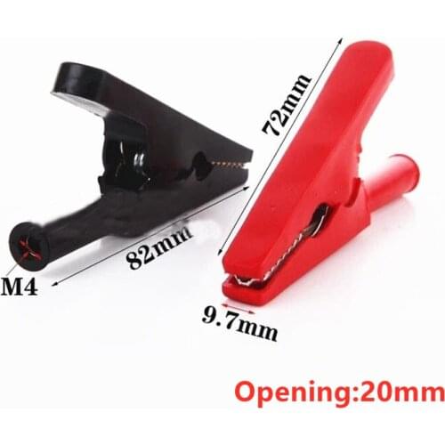 2Pcs 50A Alligator Crocodile Clip Test lead Probes Battery Adapter Multimeter Pen Female Probe for 2mm4mm Banana plug Cable Clip