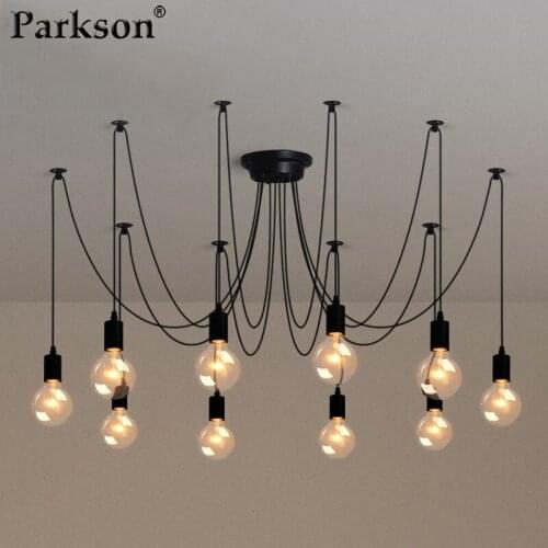 Modern Nordic Industrial Pendant Lamp E27 Edison Bulb Hanging Lamp Industrial Decor Restaurant Dining room Spider Pendant Lights