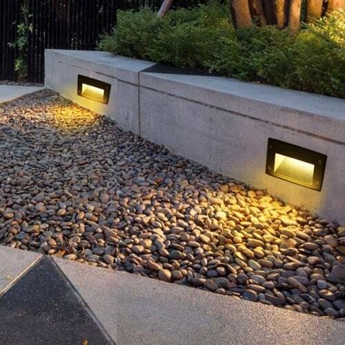BEIAIDI Outdoor Waterproof Led Step Light Recessed Garden Patio Wall Corner Lamp Waterproof Corrior Hallway Staircase Footlight