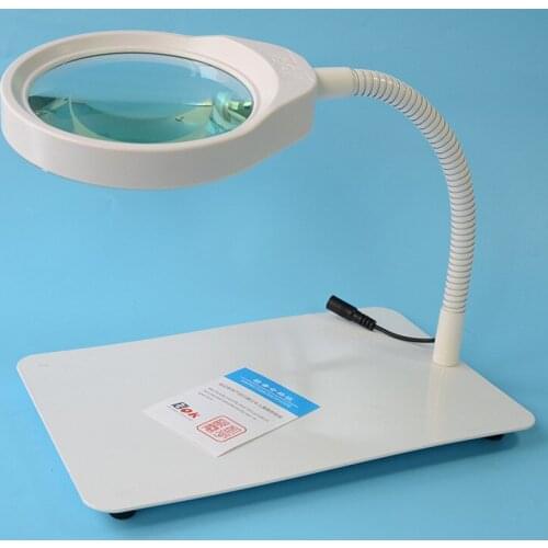 Magnifying Loupe With 3X Lens Lamp Desk-type US Plug Magnifier With LED Light