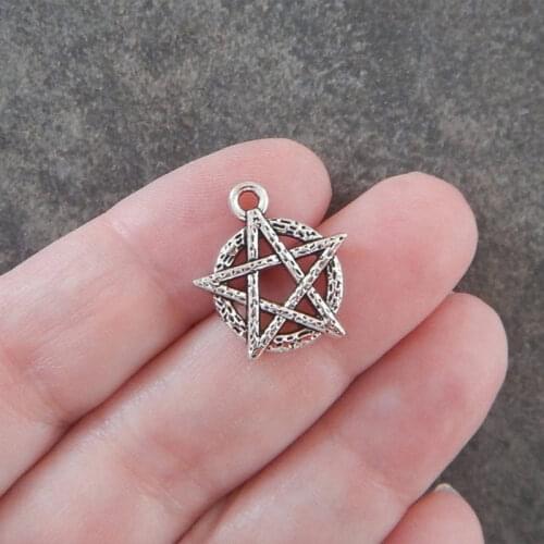 10Pcs Wicca Witchcraft Pentacle Charms Diy Accessories Pendant for Women Jewelry Statement Classic Female Decoration Necklace