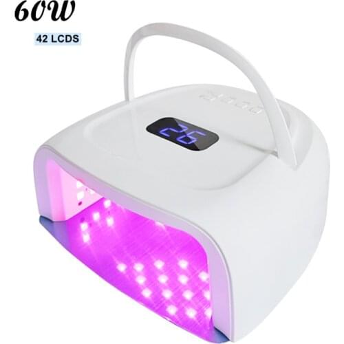 High Power Cordless 60W Led UV Nail Lamp Rechargeable Nail LED Lamp Wireless Nail Art Dryer Gel Curing Light Manicure Red Light