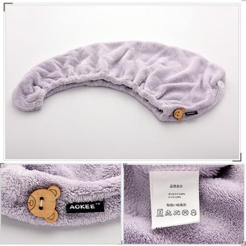 Japan Cartoon Microfiber Hair Turban Quickly Dry Hair Hat Wrapped Towel Bathing Cap Two In One Use for Children and Adults