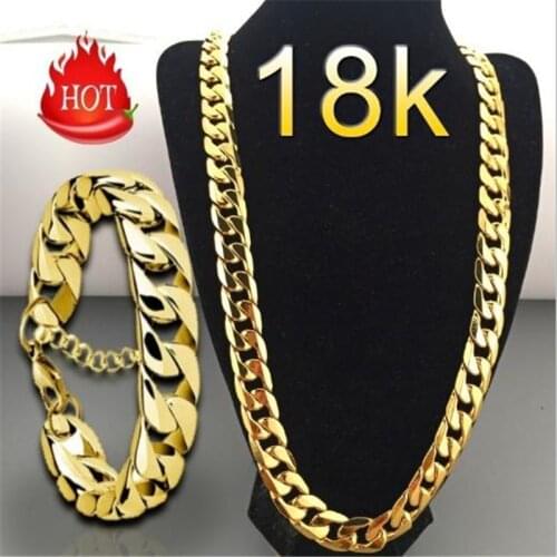 Punk Gold Cuban Link Chain Necklace For Men 45/50/55/60/65/70/75cm Choker DIY Jewelry Long Necklace Unisex Hip Hop Accessories