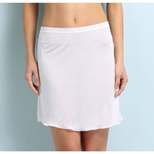 Natural silk Half Slips natural silk women slips solid nude white basic style slip dress Anti emptied new underwear