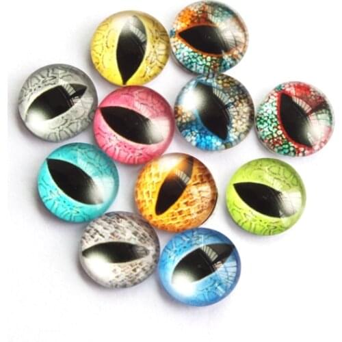 New Fashion 10pcs 25mm Mixed Dinosaur Eyes The Devil Eye Handmade Cabochons Glass Cat eyes DIY