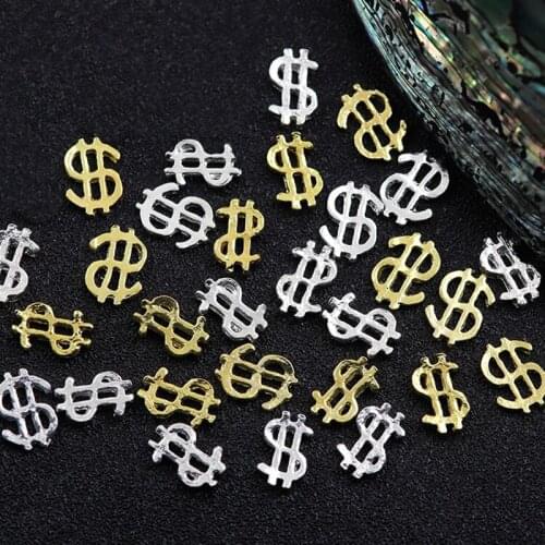 20pcs Coin Money Dollar 3D Nail Art Decorations Charm Alloy Design Jewelry DIY Manicure Accessories