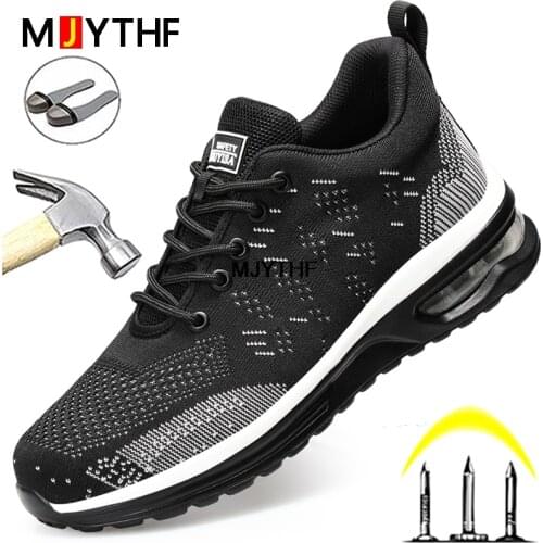 2021 Summer New Work Shoes Men Air Cushion Safety Shoes Men Puncture-Proof Safety Footwear Man Work Sneakers Steel Toe Shoes