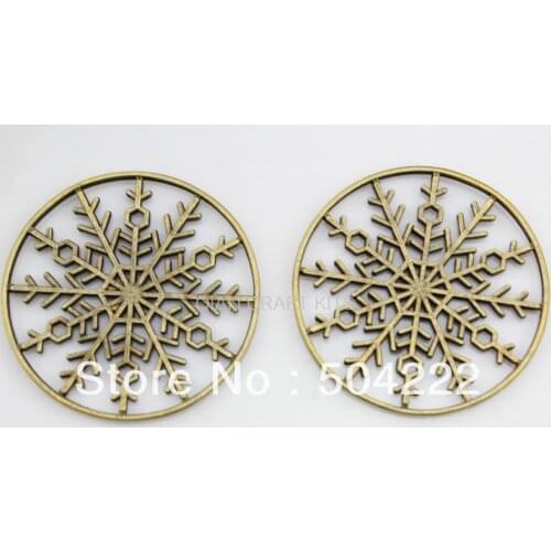 25pcs large round snowflake medallion antique bronze zinc alloy 48mm Charm Pendant DIY Supplies necklace Jewelry Making