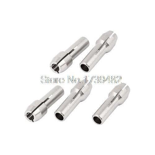 3mm Clamping Dia Dremel Rotary Tool Chuck Collet Silver Tone 5 Pcs