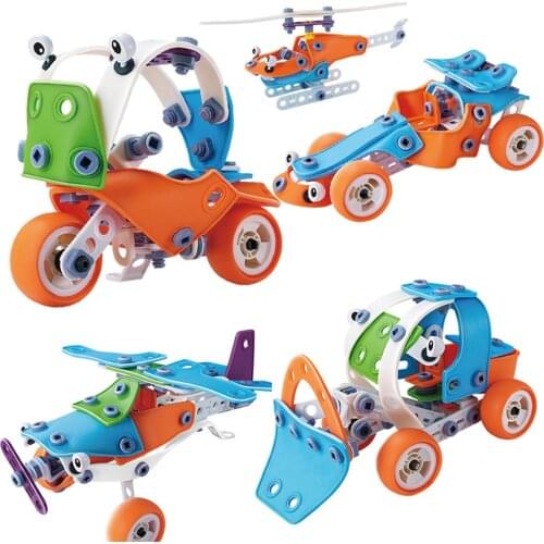 5 in 1 Kids Mini Engineering Vehicle Car Building Toys Construction Blocks Kit