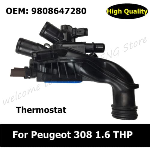 9808647280 Cooling System Thermostat Hosing Water Flange For Peugeot 308 1.6 THP 16v 125 156