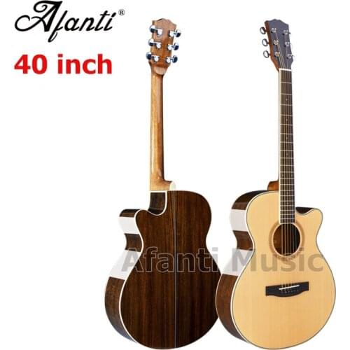 Afanti Music high quality 40 inch Solid Spruce top / Walnut Back & Sides Acoustic guitar (WY-071)