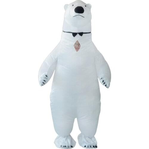 White Polar Bear Inflatable Costume Mascot Adult Costumes Animal Christmas Halloween Birthday Party Cosplay Costume