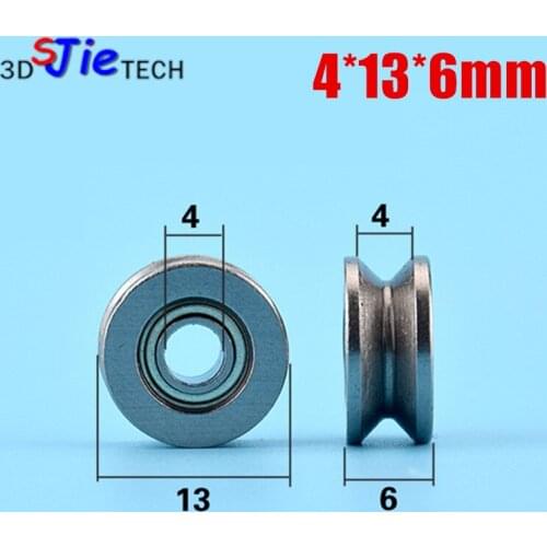 1pcs 4*13*6mm V groove all metal pulley, miniature bearing 604ZZ, line lifting wheel, rolling right angle wheel