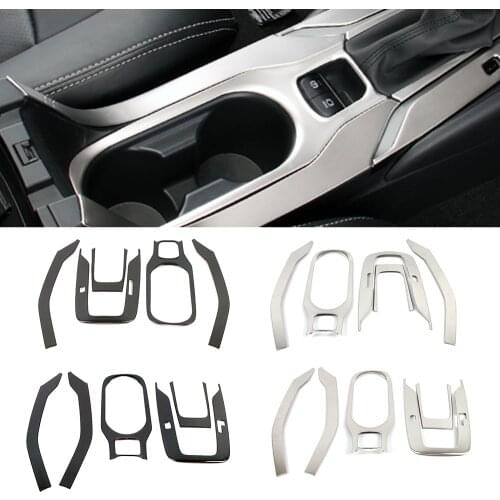 For Toyota Corolla 2019 2020 Gear Shift Panel Water Cup Holder Cover Trim Stainless Steel Sticker Carbon Fibre Silver Black