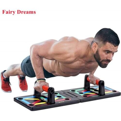 Push Up Board With Pull Rope Gym Home Fitness Equipment Multi-Function Foldable Full Body Training Work Out