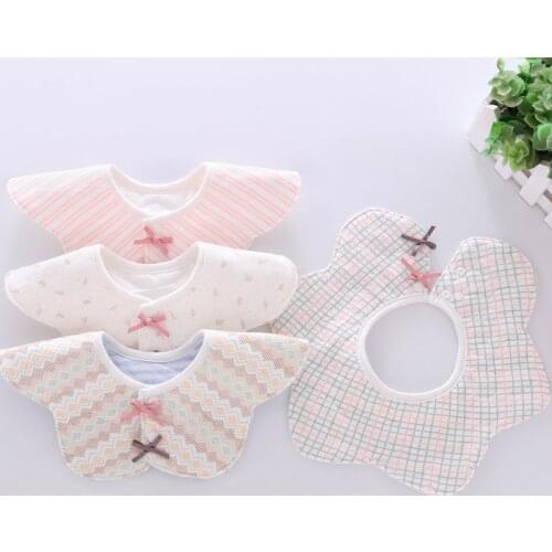 Cotton Baby Bibs Flower Waterproof Cloth Bibs Saliva Towel Rotating Baby Babador Feeding Smock Infant Burp Cloths Bandana Bibs