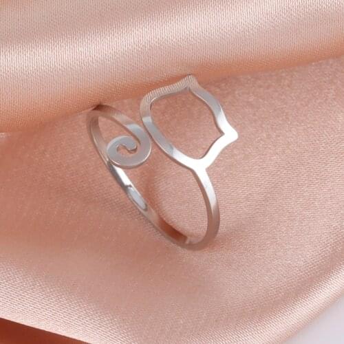 COOLTIME Cute Rings for Women Romantic Sticky Cat with Long Tail Finger Ring Wedding Engagement Gift For Women Fashion Jewelry