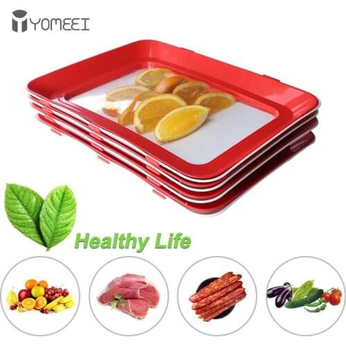 YOMEEI Creative Food Preservation Tray Stackable Food Fresh Tray Magic Elastic Fresh Tray Reusable Food Storage Container