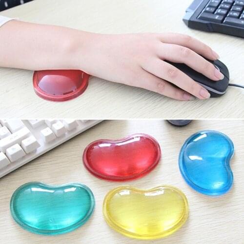 Creative Heart-shaped Transparent Lovely Silica Gel Mouse Pad Hand Pillow Crystal Armrest Wrist Mouse Pad Novel For Office Work