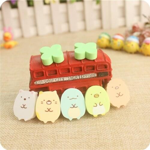 5pcs/set Cartoon Sumikko Eraser High Quality Rubber Few Dandruff Good Elasticity Students Pencil Eraser School Supply