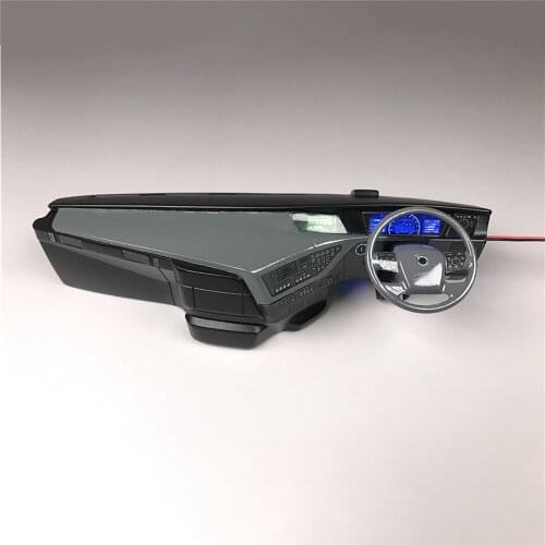 Left&Right Rudder Internal Center Cab Console Cabin for 1/14 Tamiya Volvo FH16 750 56360 with Stickers RC Truck Accessories