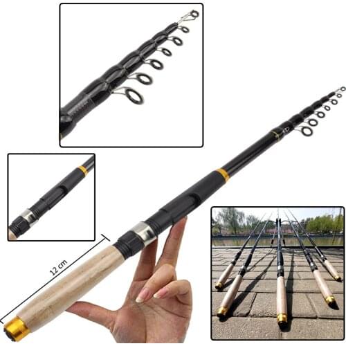 1.8m-3.6m Multifunction telescopic fishing rod Cork handle Carbon Fiber carp Spinning Rod Portable Travel pole fish Tackle