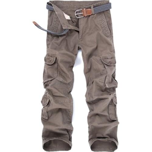 2020 Men Tactical Cargo Pants Mens Multi-Pocket Camouflage Pants Male Casual Baggy Cotton Trousers Size 40 Without Belt