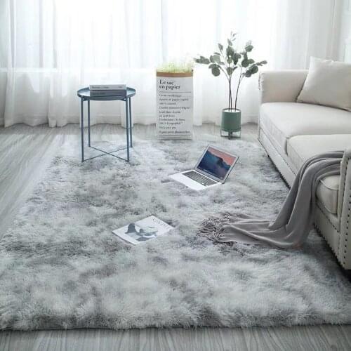 LISM Super Soft Carpet Tie Dyeing Plush Soft Carpets For Living Room Bedroom Anti-slip Floor Mats Bedroom Carpet Rugs