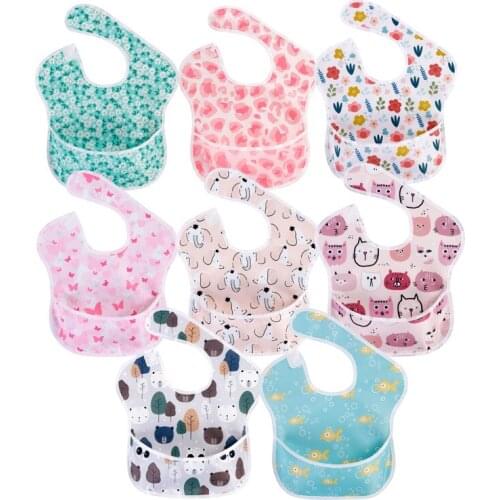 6-24 Months Baby Feeding Bib Soft Eating Gowns Aprons TPU Waterproof Anti-dressing Three-dimensional Childrens Saliva Pockets