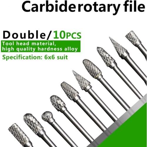 10pcs CNC grinder accessories carbide milling cutter rotating tool burr cutting rotating metal milling cutter polishing head