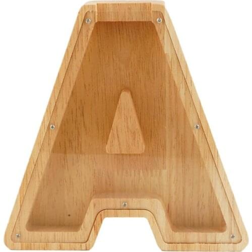 New Piggy Bank Letter Shaped Money Box Large Enough Burly Wooden Safe Saving Storage Organizer Meaningful Souvenir For Bedroom