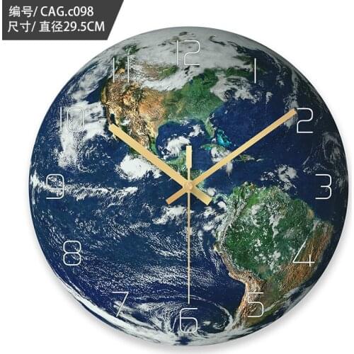 New Fashion 12 inch 3D Three-Dimensional Stereo Blue Earth Map Wall Clock Home Decor Decoration Modern Design Round Wall Clocks