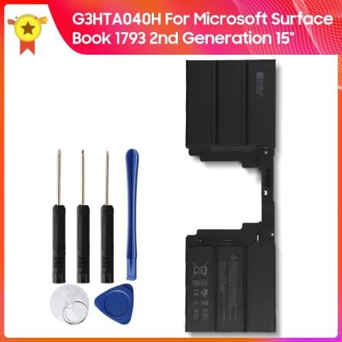 Genuine Replacement Battery G3HTA040H G3HTA041H for Microsoft Surface Book 2 2nd Gen 15" 1793 Keyboard 5473mAh + Tool
