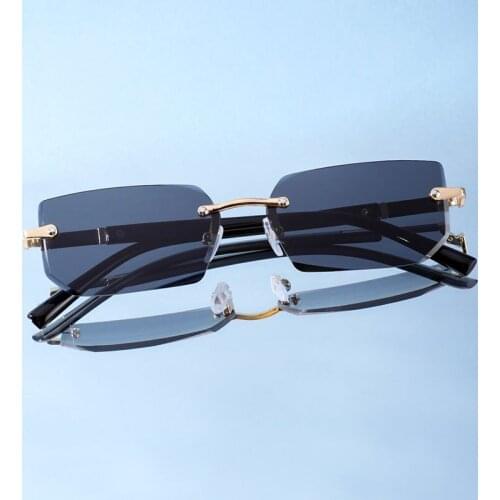 2021 Hot Rimless Sunglasses For Women Men Small Square Frame Jelly Color Sun Glasses Brand Designer Coated Female Eyeglasses