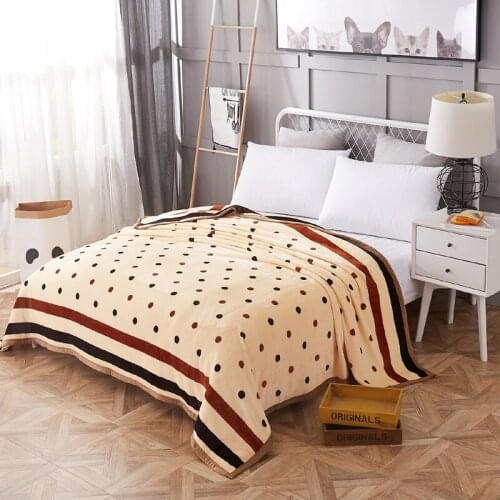 High quality Thicken plush bedspread blanket 200x230cm High Density Super Soft Flannel Blanket to on for the sofa/Bed/Car