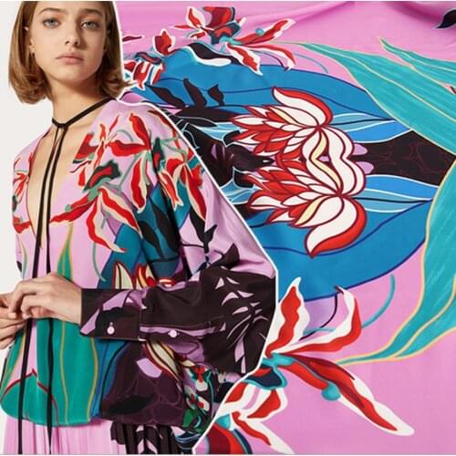 Plant graffiti printed fabric for dress платье tissus au mètre telas por metro sewing ткань для шитья vestidos sewing tela ткани