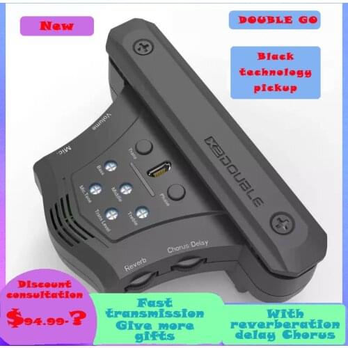 DOUBLE G0 Acoustic Guitar Pickup Chorus Delay Reverb Effects Magnetic Resonance Pickups for 39-42 Inch Guitar