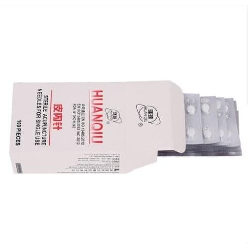 100 pcs / pack huanqiu disposable sterile intradermal needles embedding needle ear massage 0.16*5mm/0.22*5mm beauty body care