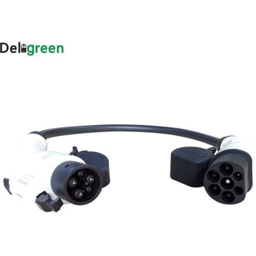 16A 32A EV adapter J1772 Type 1 to Type 2 IEC62196 EV Charging cable 0.5 Meter long for Extension TUV/UL passed 1 phase