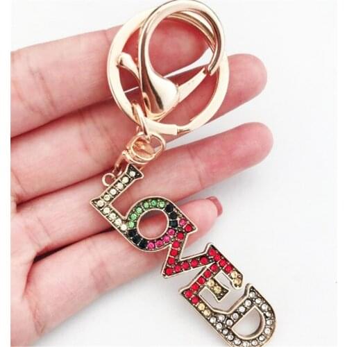 2019 Fashion Jewelry Kpop Boys V Love Yourself Tear Album Singularity Crystal Rhinestone LOVED Keychain Accessories