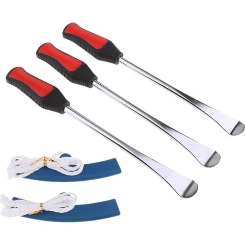 3pcs Motorcycle Bike Tire Lever Spoon + 2pcs Wheel Trim Protector Blue