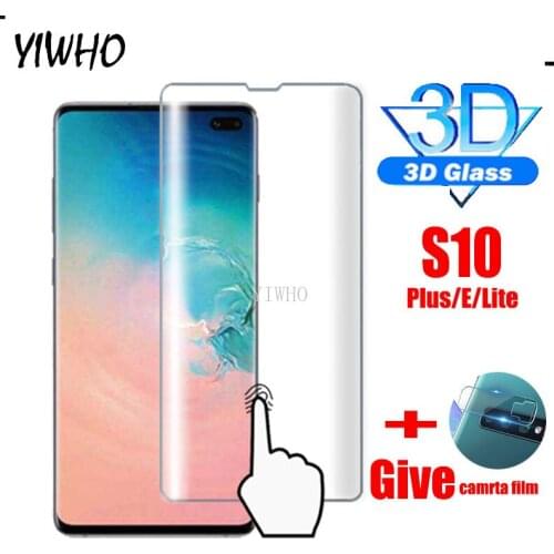 3D Curved on The for Samsung Galaxy S10 Plus Lite S10E Screen Protector & Camera Lens Film S10PLUS Tempered Glass S10+ Cover