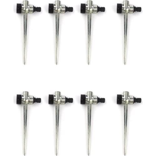 8 Pack 1/2 Inch Zinc Flow Thru Lawn Sprinkler Spike Base, Watering Sprinklers for Yard, Lawn and Grass Irrigation